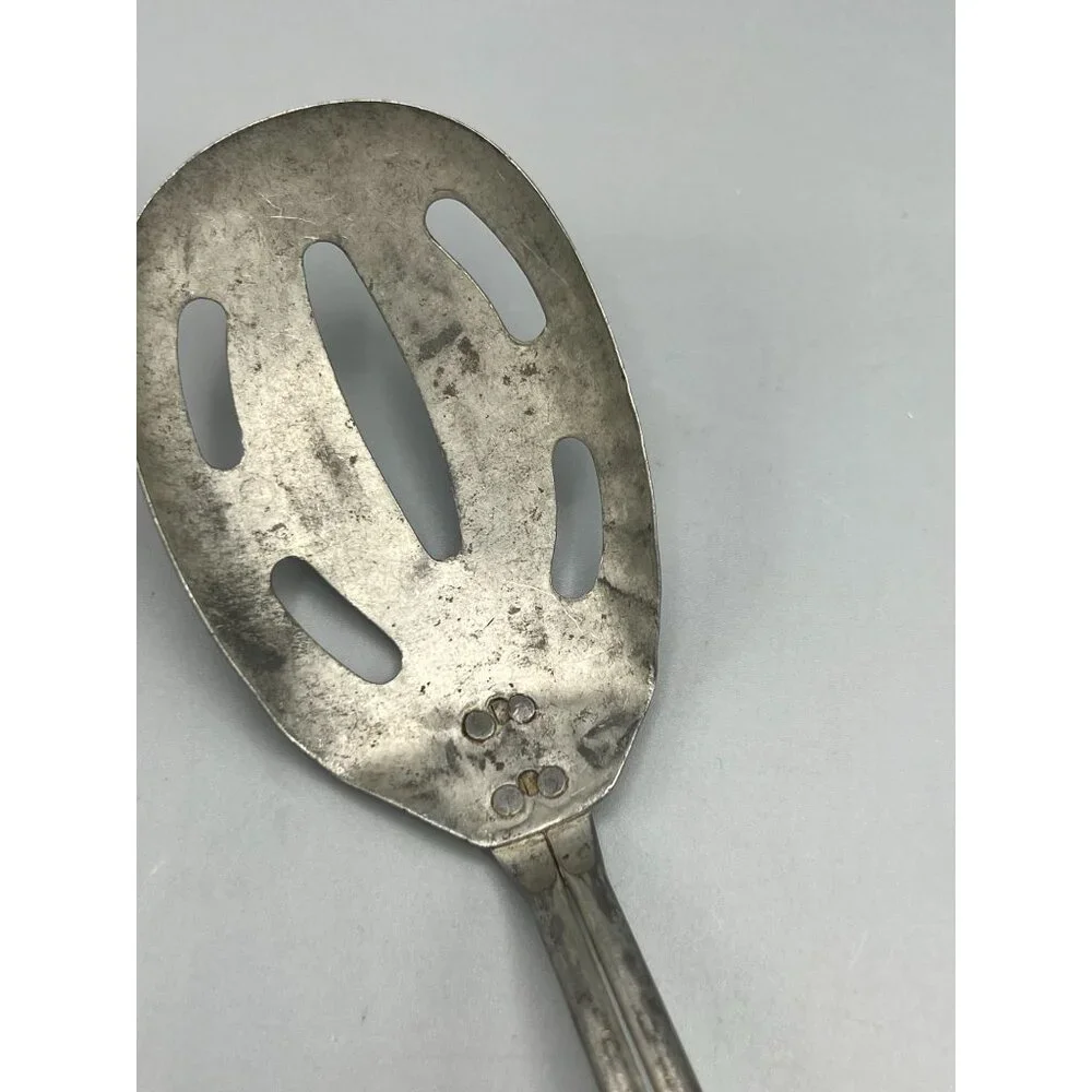 VTG Slotted Metal Spoon Bottle Opener Little Hatchet Flour Wilber & De Witt Nebr